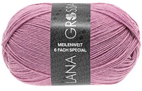 LANA GROSSA Meilenweit 6-fach 150 | 6-fädiger Sockenklassiker, waschmaschinenfest | Handstrickgarn 80% Schurwolle & 20% Polyamid | 150g Wolle zum Stricken & Häkeln | 390m Garn FB9223