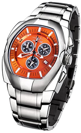 FIREFOX THE Thing FFS60-107 Sunray orange Chronograph Herrenuhr Armbanduhr massiv Edelstahl Sicherheitsfaltschließe wasserdicht