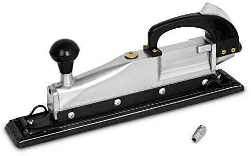 EBERTH Ponceuse pneumatique, Ponceuse avec surface de ponçage de 407x60mm, Outil pneumatique avec raccord rapide 1/4, Ponceuse orbitale professionnelle en aluminium pour l'atelier automobile