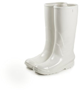 Seletti - Portaombrelli alto Rainboots in porcellana, Bianco