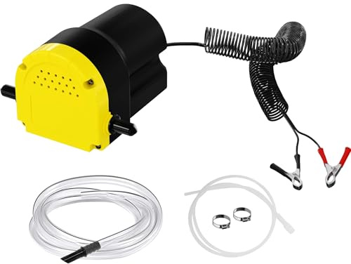 Wiltec Ölabsaugpumpe 12 V 60 W, 130 x 130 x 85 mm, 1,5 l/min, Absaugpumpe für Diesel, Biodiesel, Heizöl, Dieselpumpe Ölpumpe Heizölpumpe für den Ölwechsel