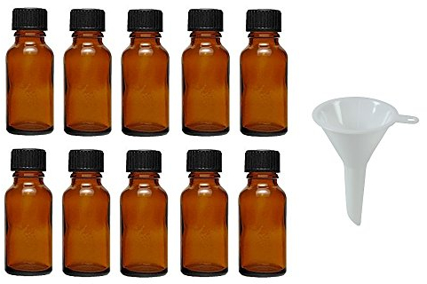 mikken 10 Tropfflaschen/Apothekerflaschen in Braunglas 20 ml inkl. Tropfeinsatz