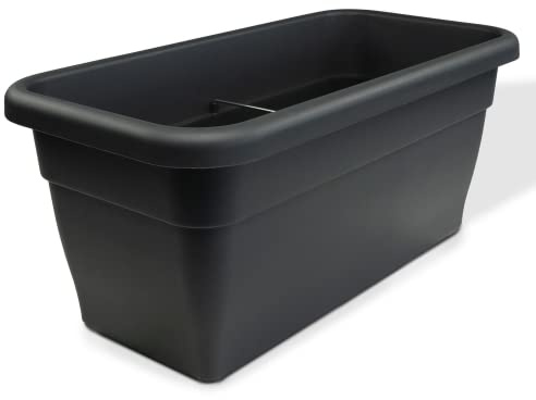 MePla Blumentrog - länglicher Blumentopf - wetterfestes Pflanzgefäß - UV-beständiger Blumenkübel - Pflanzentopf - Pflanzen-Trog - 80x39 cm (Innen: 72x33 cm) - Anthrazit