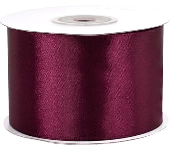 Satinband 50mm x 25m Rolle - FARBAUSWAHL in 3/6/12/18/25/38/50/75/100mm - farbecht & waschbar - Schleifenband für Hochzeit - Geschenkband zum Verpacken Dekorieren Basteln - Weinrot/Bordeaux 275