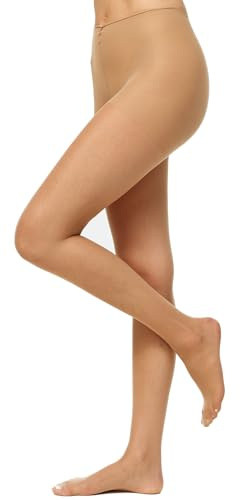 Nur Die Supersitz 20 DEN Collants fins transparents aspect mat en nylon taille confortable pour femme, amande, 50-52