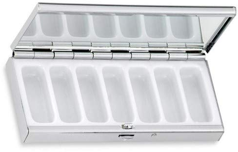 SILBERKANNE Pillendose 7 Tage 10x3,5x1,3 cm Premium Silber Plated edel versilbert in Top Verarbeitung. Fertig zum verschenken mit schicker Geschenkverpackung