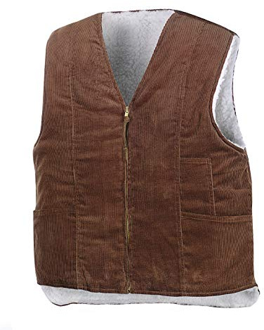 teXXor Arbeitsweste Odal, gefütterte Cordweste XL, braun, 4201