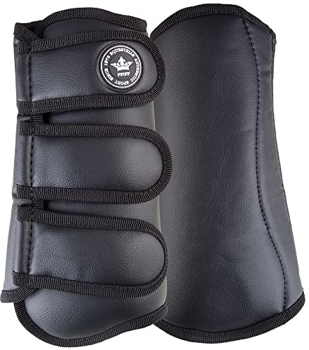 PFIFF 101778 Gamaschen Galena, feste Kunststoffschale Soft-Innenfutter, Vorderbein Schwarz Cob