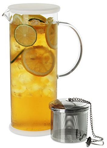 FORLIFE LUCENT Glass Iced Tea Jug with Capsule Infuser, 48-Ounce, Frost by FORLIFE