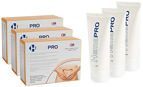 3 Hemapro Pills + 3 Hemapro Cream: Piller och Cream för att förebygga och lindra hemorrojder