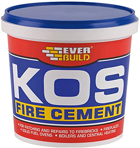 Everbuild KOS Fire Cement Cartridge – Ready to Use – Resistant to Temperatures Up To 1250˚C – Black – 2kg