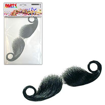 PARTY DISCOUNT Echthaar-Bart Wilhelm, schwarz TOP-QUALITÄT