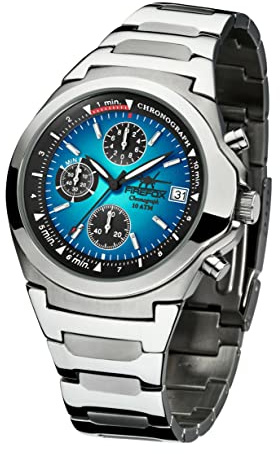 FIREFOX Classic FFS06-110 Sunray türkis Chronograph Herrenuhr Armbanduhr Sicherheits- Faltschließe 10 ATM Water Resistant