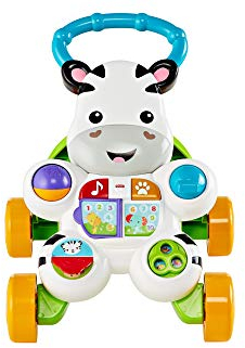 Fisher-Price Lern mit mir - Zebra Lauflernwagen, musikalisches Aktivitäts- und Gehspielzeug mit Lerninhalten, ab 6 Monaten, Version: Deutsch, DLD94