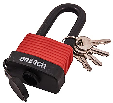 Amtech T0765 50mm Long Shackle Weatherproof Padlock, Outdoor Padlock, Wide Range of Security Applications