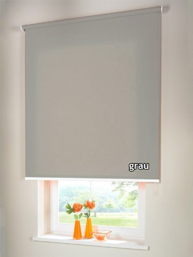 Sichtschutzrollo Mittelzugrollo Springrollo Rollo Verdunkelung 102 x 240 cm / 102x240 cm grau