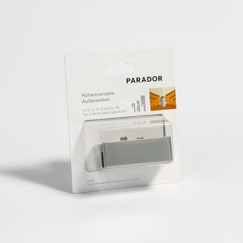 Parador Außenecken höhenvariabel - abschließende Kappen für Sockelleisten - Alu-Optik - Typ SL 3/5/6/18