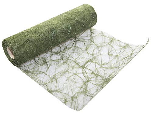 Protinam Moosgrün Tischläufer, 5 m x 30 cm, Modern, Einfarbig, Kunstfaser