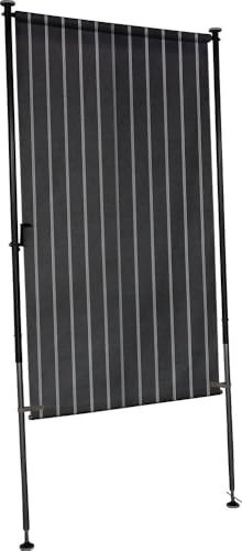 ANGERER Balkonsichtschutz Exklusiv braun, 150 cm | Senkrechtmarkise für Sicht- und Sonnenschutz, Montage ohne Bohren, ideal für Mietwohnungen, Made in Germany, waschbarer Stoff