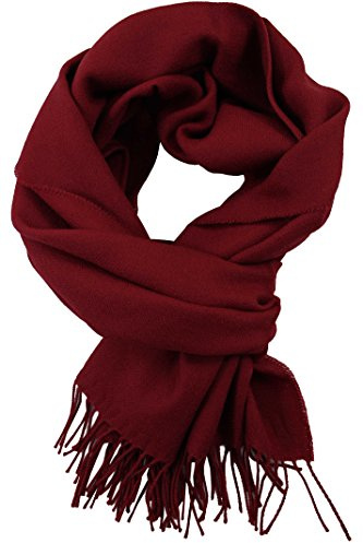 Rotfuchs Webschal Uni Fischgrat modisch karminrot 100% Wolle (Merino)