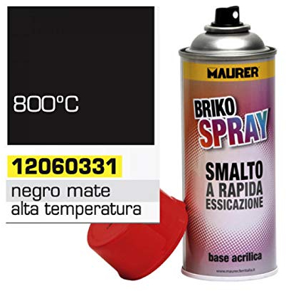 MAURER - Pulverizador Spray Pintura Resistente Altas Temperaturas Negro Mate 400 ml.