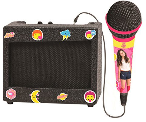 Lexibook Enceinte Karaoké Portable avec Micro Design Girly Rose, 1 Prise Jack MP3/MP4, amplificateur, Planche de Stickers, Filles, Rose/Jaune, K900SL
