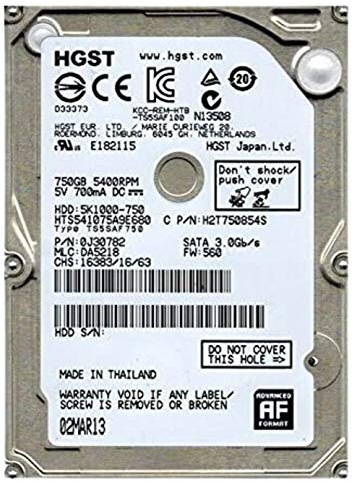 Disco Duro 750Go SATA 2.5 Hgst HTS541075A9E680 Portátil 8Mo