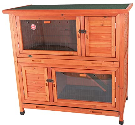 Trixie 62404 natura Kleintierstall mit Wärmedämmung, 116 × 113 × 65 cm, braun