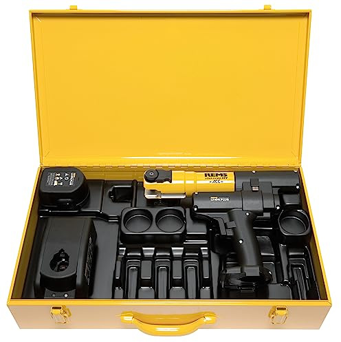 Rems Akku Radialpresse Mini-Press ACC Basic Pack (Schubkraft 22 kN, Pressmaschine mit Stahlkasten, automatischer Rücklauf, kompakte Bauform) 578012 R220