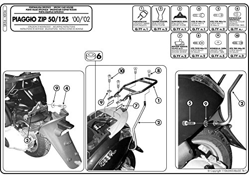 Givi SR56 Topcase-Träger für Monolock Koffer, Schwarz, Größe 40
