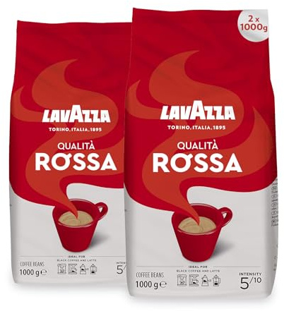 Lavazza Qualità Rossa Coffee Beans, Medium Roast, 1 kg Each, 2-Pack