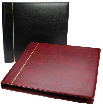 SAFE 1317-1 großformatiges Postkarten-Album weinrot I 4-Ring-Mechanik mit Euro-Ring-Abstand 80-80-80 mm I Maße: Ca. 375 x 338 x 45 mm I ohne Inhalt