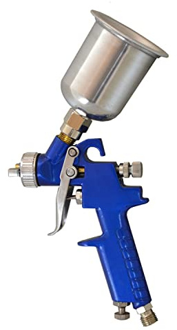 AMUR Airbrush-Pistole für Airbrush Kompressor Set - HVLP Spray-Gun, Nadel + FARBBEHÄLTER. Profi Lackierpistole, OPTIMAL f. alle Profis, die mit vielen Farben im ständigen Wechsel Arbeiten