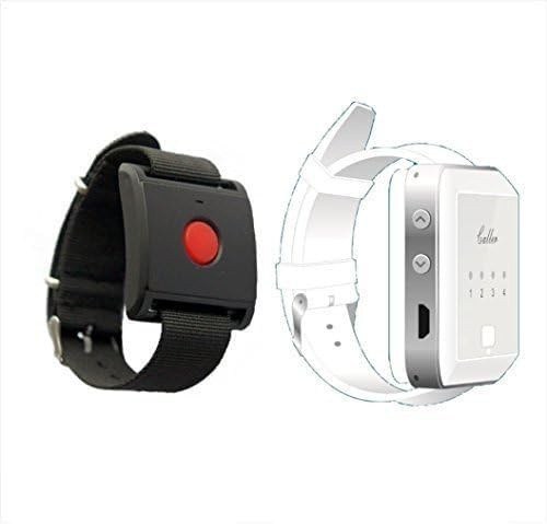 Pflegeruf-Set, Pflegeruf System für Seniorenpaar: Ruf Sender + Drahtloser Armbanduhr Ruf-Empfänger. Hauspflege. Drahtlos. Reichweite - ca. 100 m