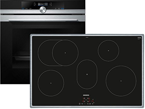 Siemens EQ2Z086 Set pyrolyse four HB673G0S1 + induction vitrocéramique plaque de cuisson EH845BFB1E
