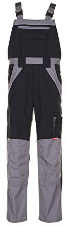Planam 2520056 Plaline Latzhose, Schwarz/Zink, Größe 56