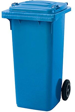 Müllbehälter, Inhalt 120 Liter, blau