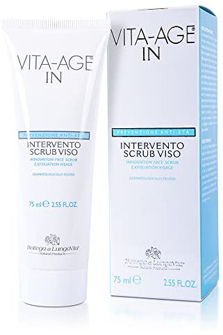 BOTTEGA DI LUNGA VITA INTERVENTO SCRUB VISO VITA-AGE IN - LungaVita 75 ml - Rimuove le cellule morte, favorendo il ricambio con cellule nuove