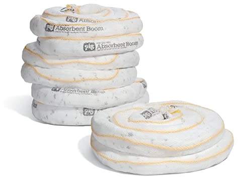 PIG Oil Boom - Oil-Only Absorbent Boom - 4 Pack - 3 x 20' Boom - Absorbs up to 4 gallons per Boom - BOM407