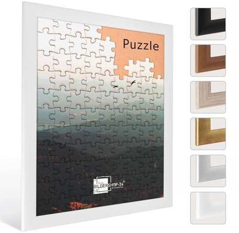 Bildershop-24 Puzzlerahmen Valencia ca. 500-1000 Teile 50X70cm Weiß (matt)