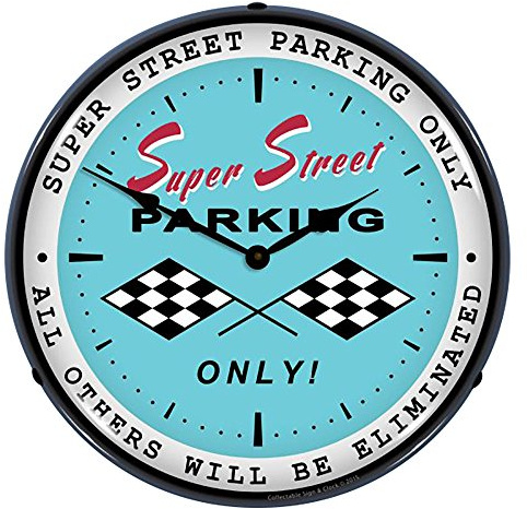 Super Street Parking Lighted Vintage Clock