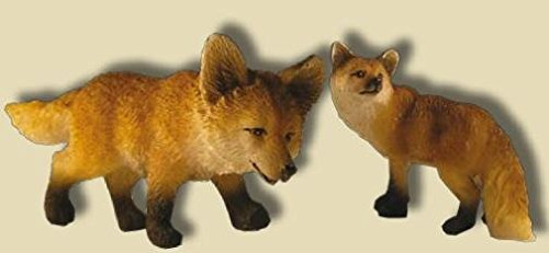 Unbekannt Krippenzubehör Fuchs und Jungfuchs 2tlg. Höhe 3,5cm für 7-12cm Figuren