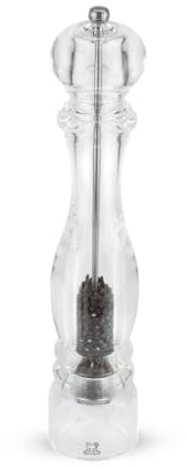 PEUGEOT - Pfeffermühle Nancy 38 cm -Stahlmahlwerk - Klassische Mahlgradeinstellung - Acryl Transparent