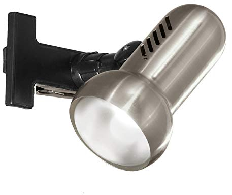 Eglo Lampe de lecture à pince Manhattan, lampe de chevet à clip, luminaire à clipser pour lit et table de bureau, spot flexible en métal nickel mat et plastique noir, douille E27