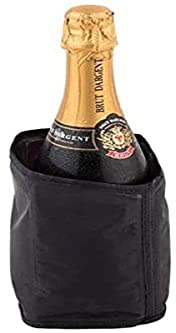 APS Kühlmanschette für Sekt-/Champagnerflaschen, Schwarz - kühlt eine Flasche in 5 Minuten - Abmessungen: 11 x 11 cm, Höhe: 18 cm