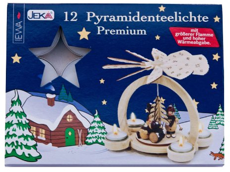 Premium PYRAMIDEN TEELICHTE für Holz-Pyramiden / 12 Stück
