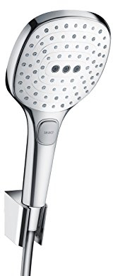 hansgrohe Raindance Select E 120 Duschkopf, inkl. Duschkopfhalterung, 3 Strahlarten, Weiß/Chrom