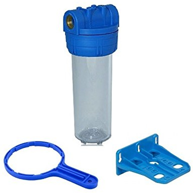 Planet-Aqua Filtergehäuse Set 10 u 1/2 Innengewinde Wasseranschluß als Wasser Vorfilter Gehäuse Wasserfilter Trinkwasser Filter Anlage Hauswasserwerk Brunnen Pumpe Wandhalter Filterschlüssel