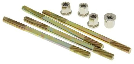 Stehbolzensatz NARAKU M7/110 kompatibel mit ATU/Explorer Race GT50 Limited | Set enthält 4 Stehbolzen und Spezialmuttern, M7 Gewinde, 110 mm Länge, Muttern 13 mm mit Bund; nicht für Minarelli Motoren