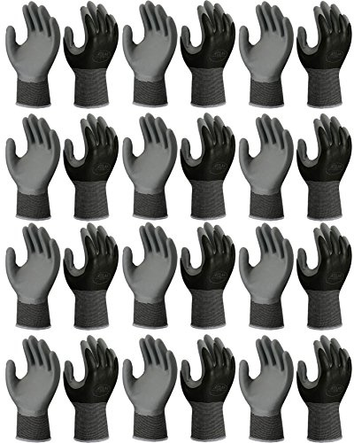 12 Pack - Showa Atlas 370BLK Nitrile Tough Gloves - Medium